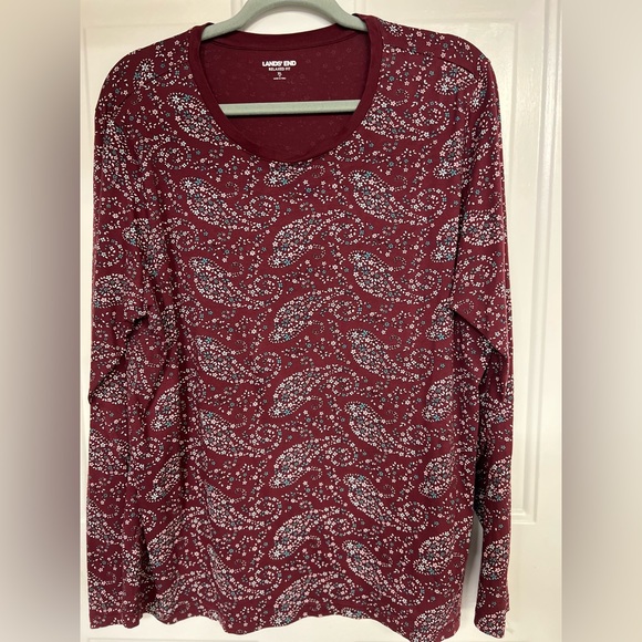 Lands' End Tops - Lands' End Burgundy Paisley Women's Blouse